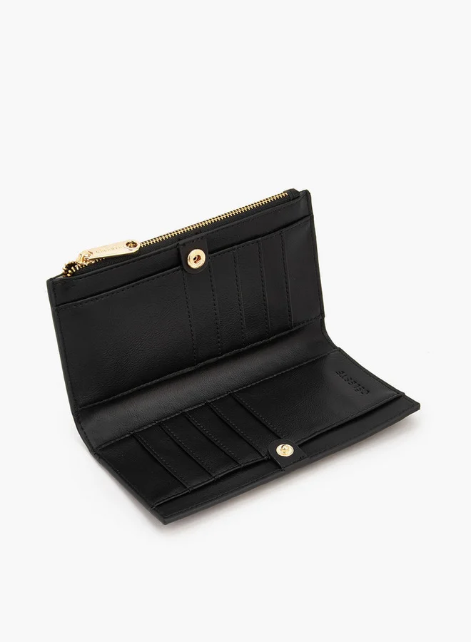سيليست Monogram Embossed Wallet With Button Closure